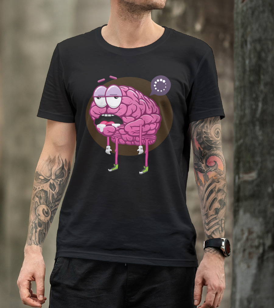 Brain Loading Funny Cartoon Character T-Shirt
