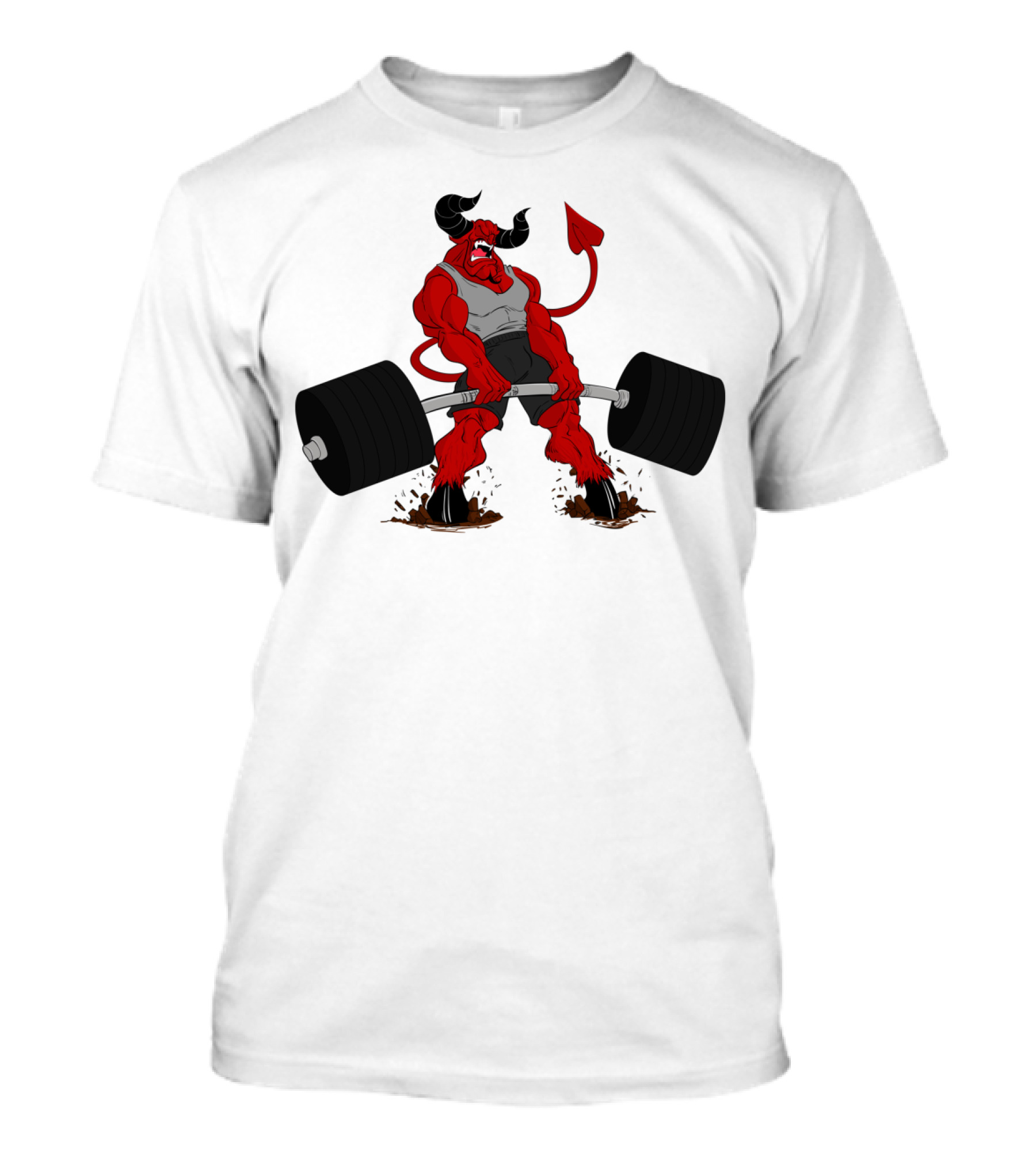 Beelzebro Demon Bull Deadlifting Weights T-Shirt