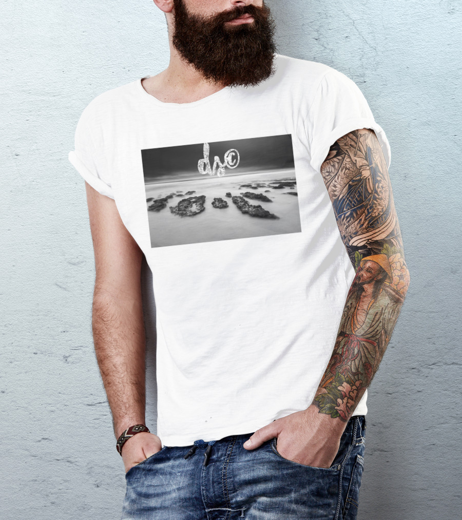 Dopesurf Black And White Beach DS© T-Shirt