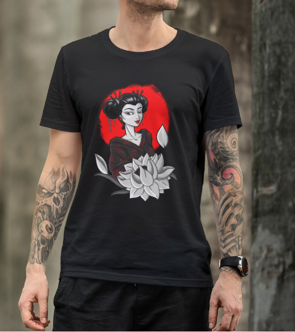 Geisha Lotus New Japanese Icon T-Shirt