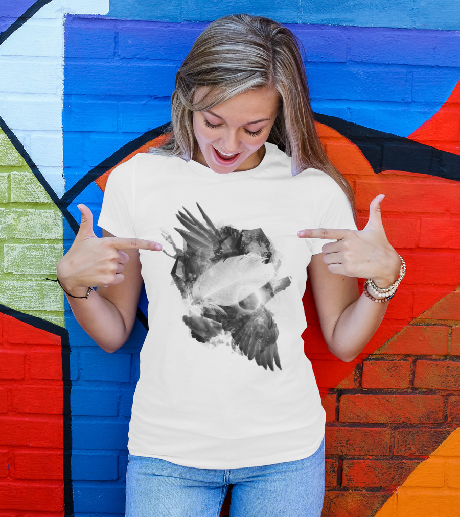 Artemis Feather Lunar Geometry T-Shirt