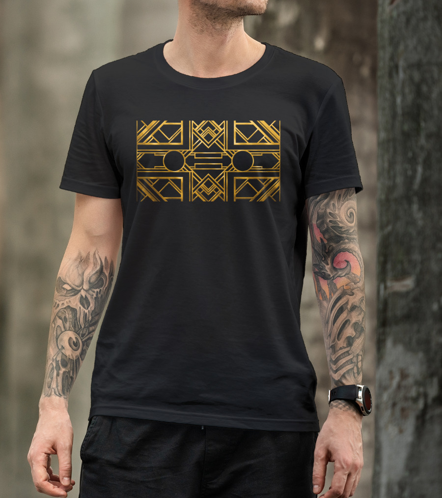Art Deco Black And Gold Geometric T-Shirt