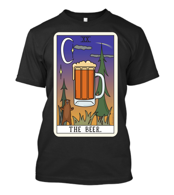 THE BEER XX Tarot Card With Bear In Forest T-Shirt