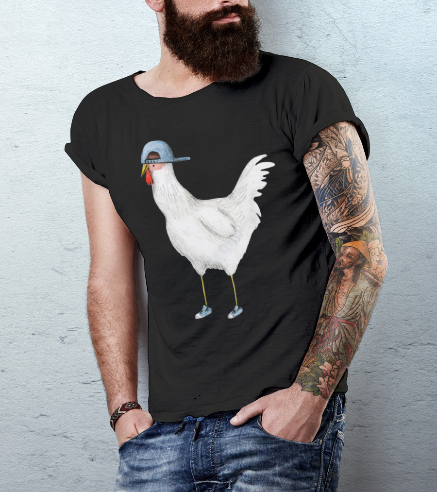 Spring Chicken Hip Hop Hat And Sneakers T-Shirt