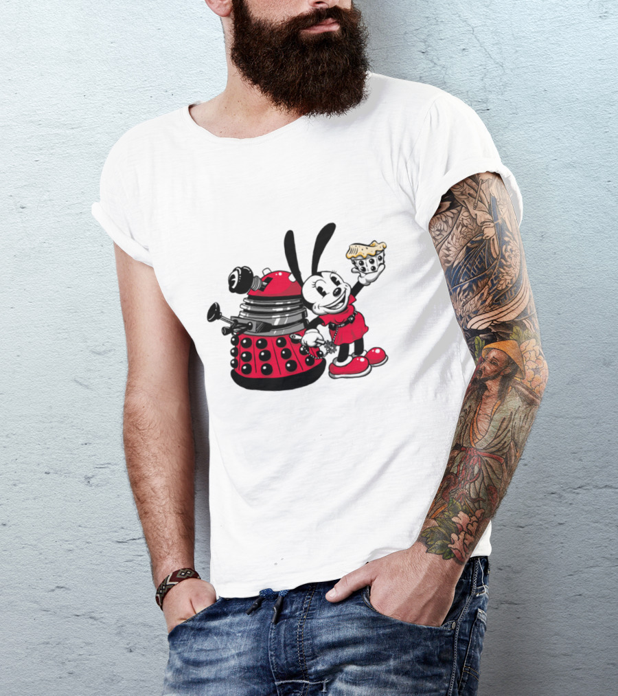 Clara Oswald Dalek Cupcake Oswald The Lucky Rabbit Mashup T-Shirt
