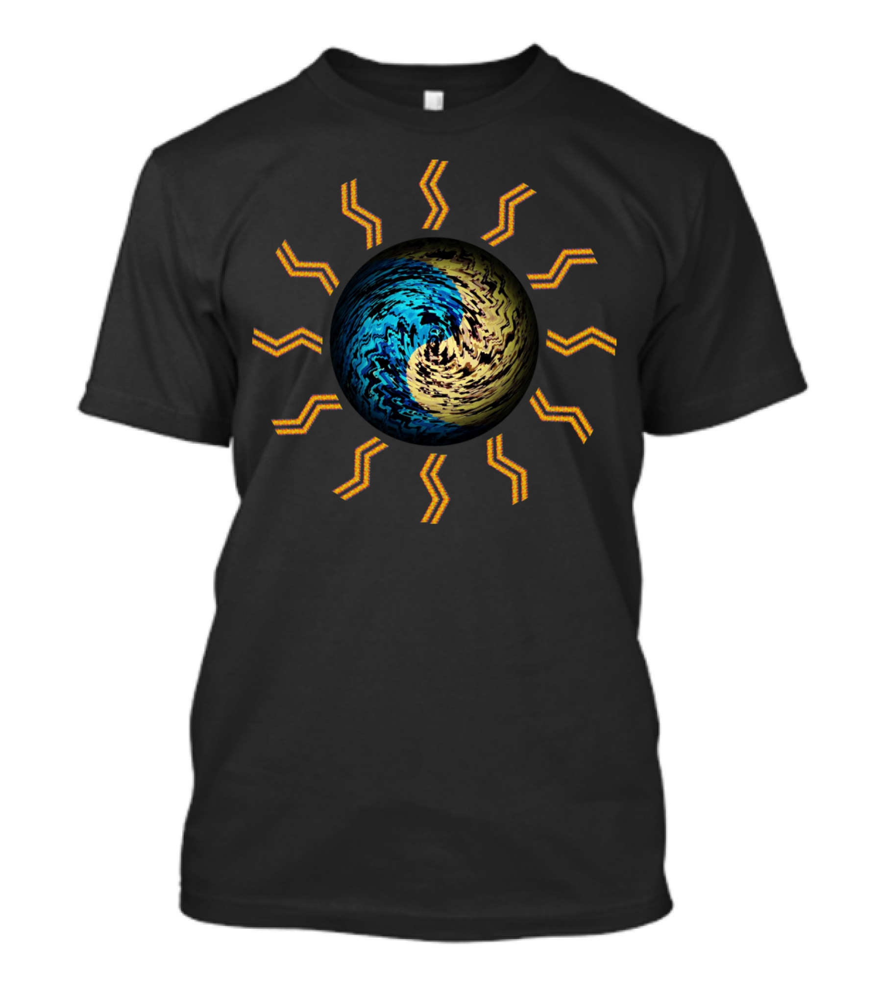 Arrakis Ripple Planet With Radiating Golden Spikes T-Shirt