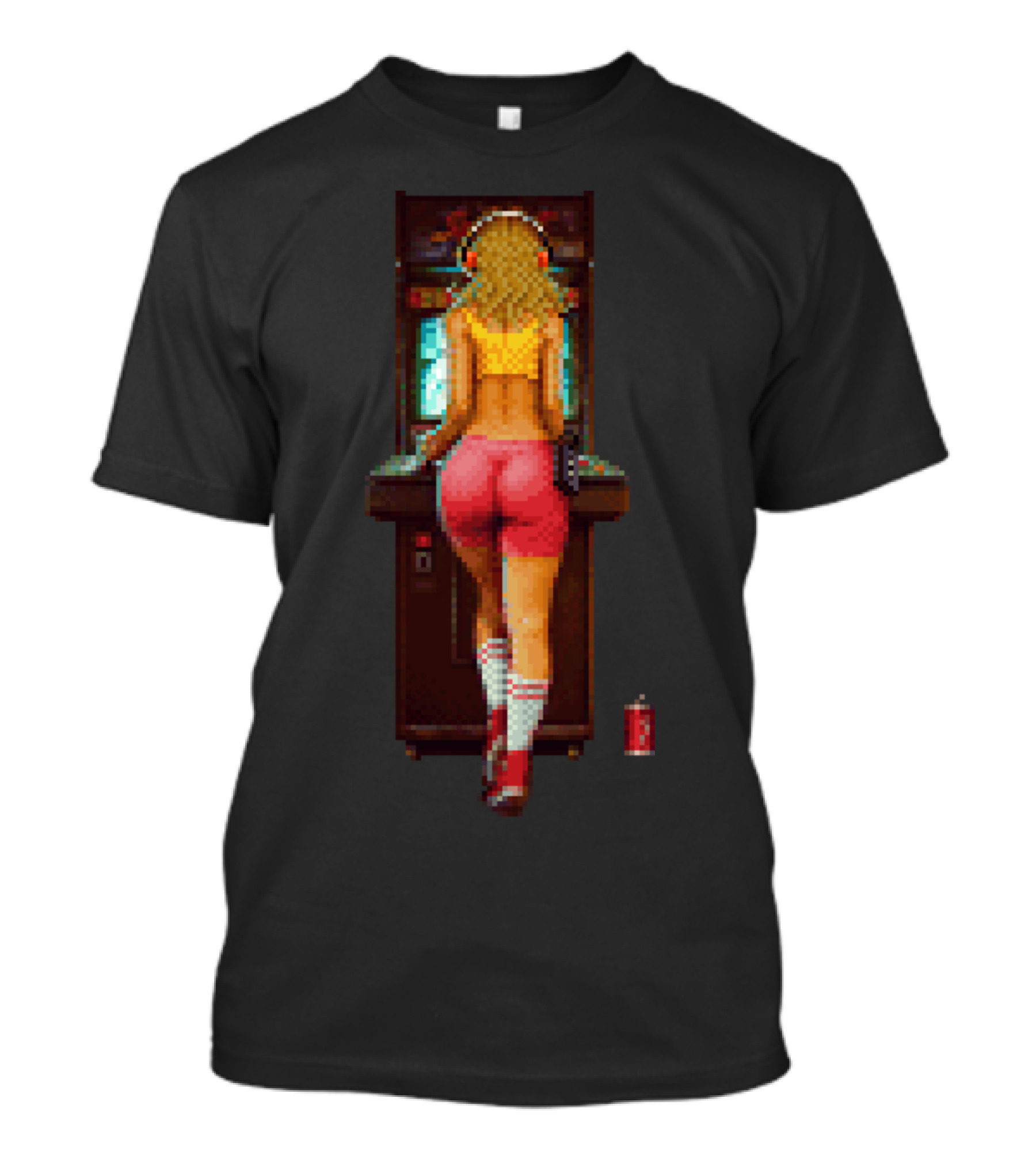 Raid The Arcade Pixel Art Retro Gamer Girl 80s Vibes T-Shirt