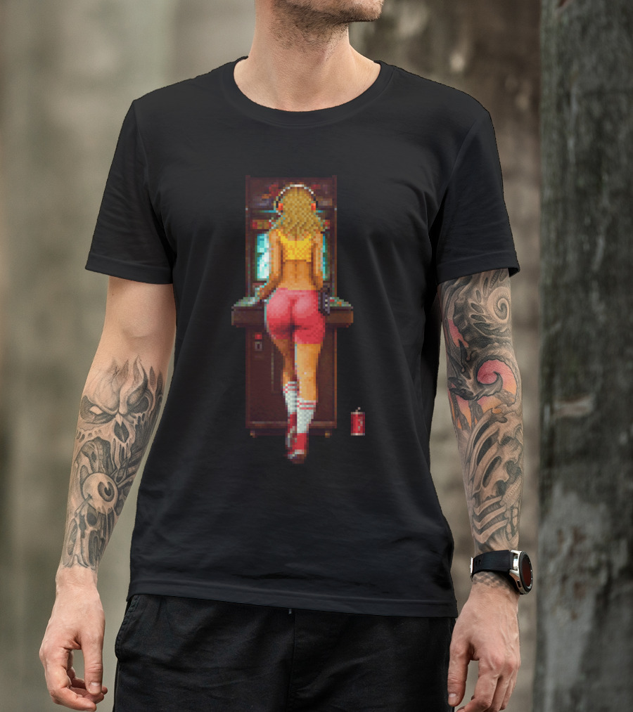 Raid The Arcade Pixel Art Retro Gamer Girl 80s Vibes T-Shirt