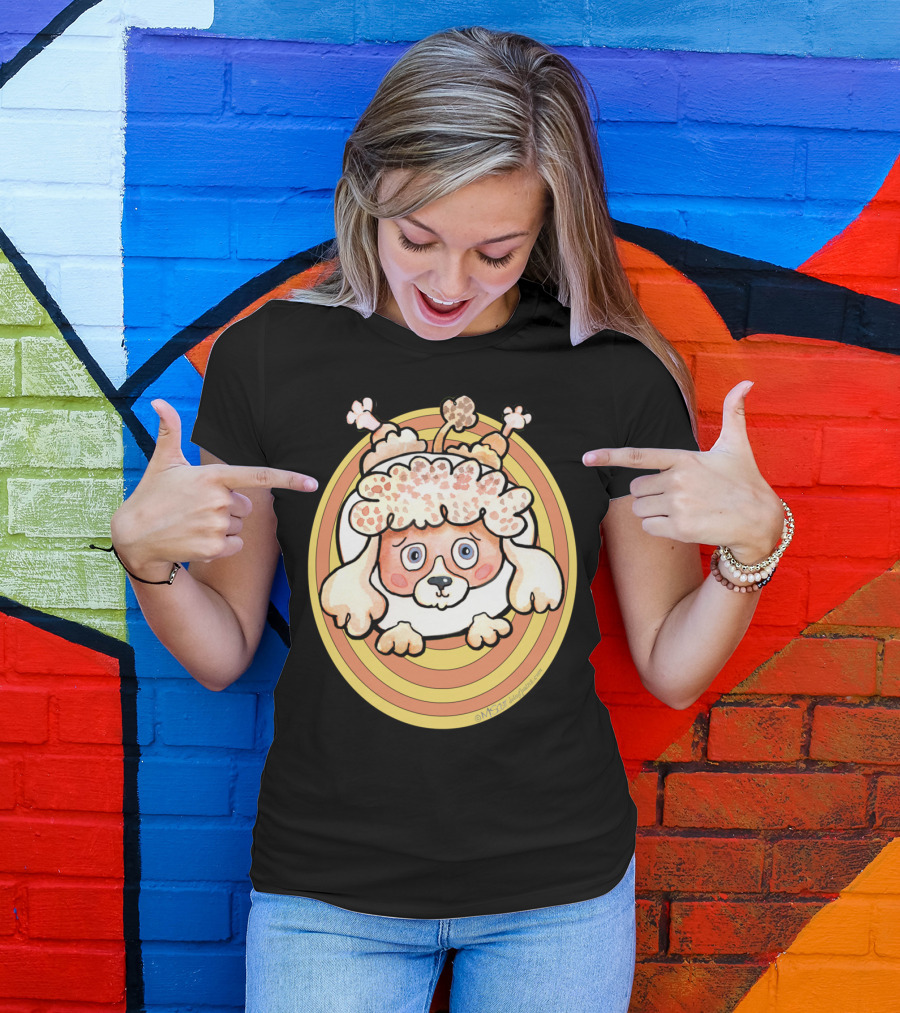 KAWAII Cute Poodle Dog Dotsofpa 70s Vibes Retro T-Shirt