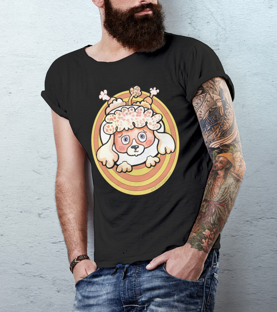 KAWAII Cute Poodle Dog Dotsofpa 70s Vibes Retro T-Shirt