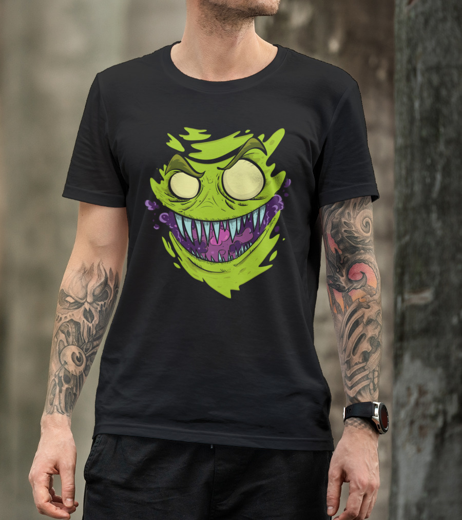 Monster In You Glowing Grin Creepy Green Face T-Shirt