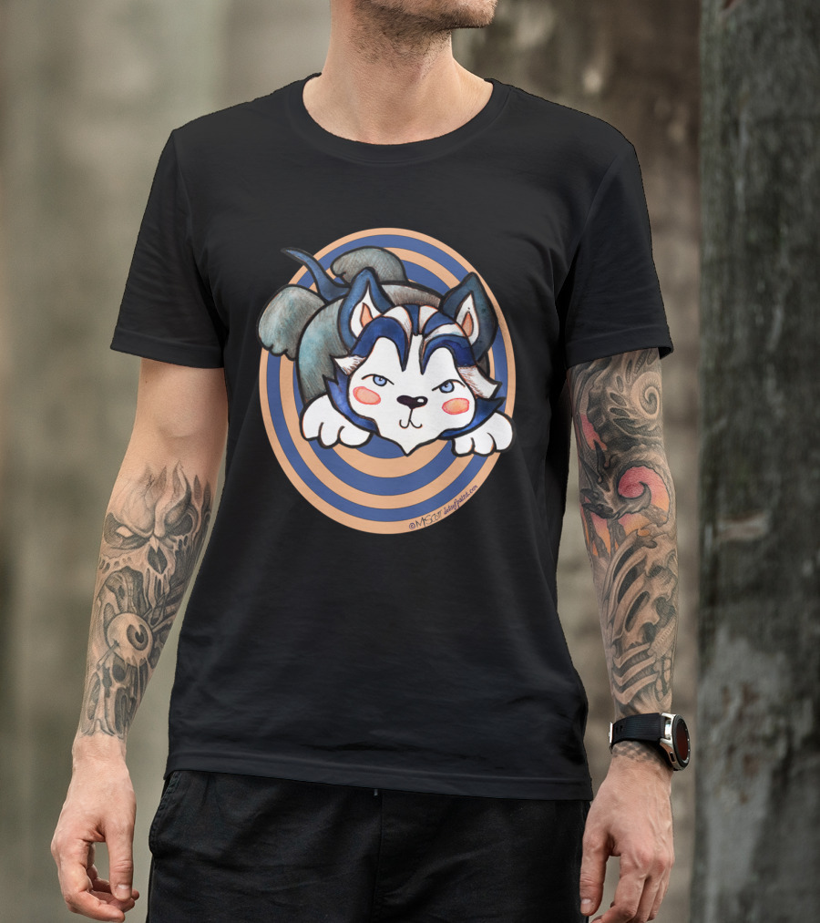 KAWAII Cute Siberian Husky Dog Cartoon By Dotsofpa T-Shirt