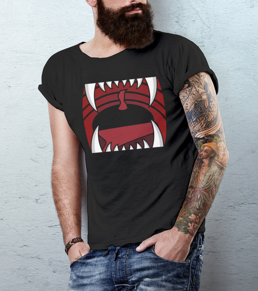 Monster Mouth Fangs Red And Black T-Shirt