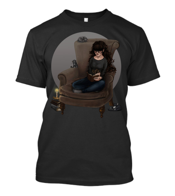 Relaxing With Cats And A Book In Cozy Armchair T-Shirt