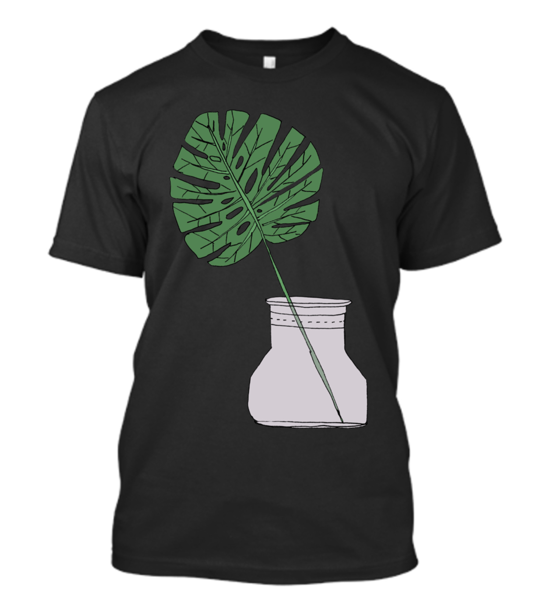 Monstera Leaf In Minimalist Vase T-Shirt
