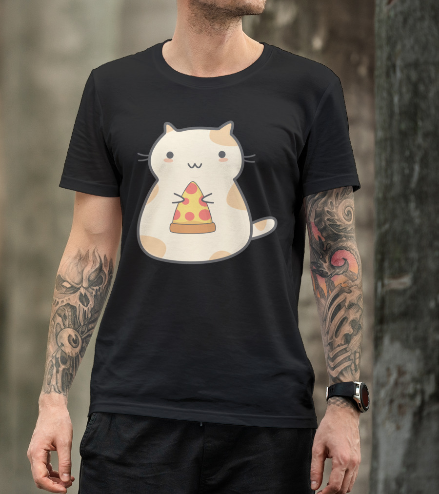 Kawaii Pizza Cat Cute Cartoon T-Shirt