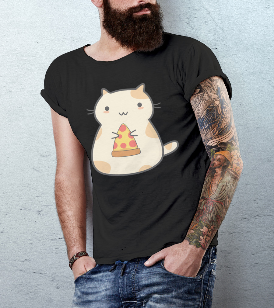 Kawaii Pizza Cat Cute Cartoon T-Shirt