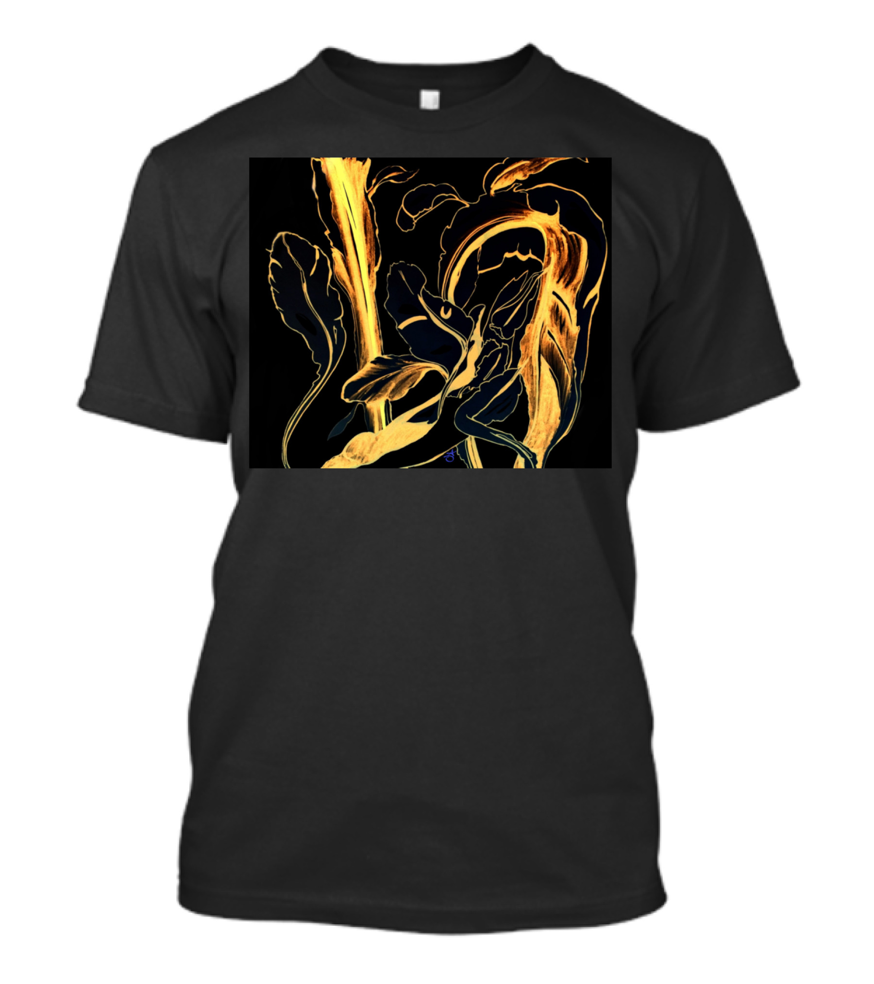 Miracle Leaf Of Life In Blue And Gold Marker T-Shirt