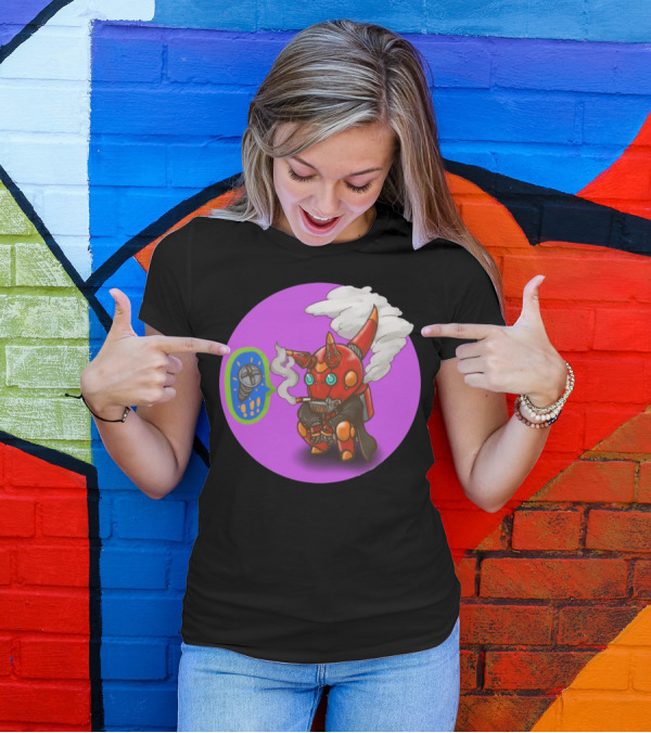 Steambot Punk Robot Smoking Pipe With Drill Speech Bubble T-Shirt