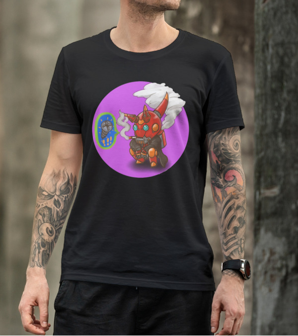 Steambot Punk Robot Smoking Pipe With Drill Speech Bubble T-Shirt