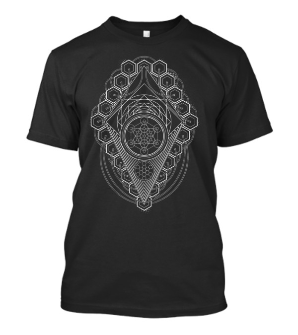 Metatron's Cube Sacred Geometry Platonic Fruit Salad Elements T-Shirt