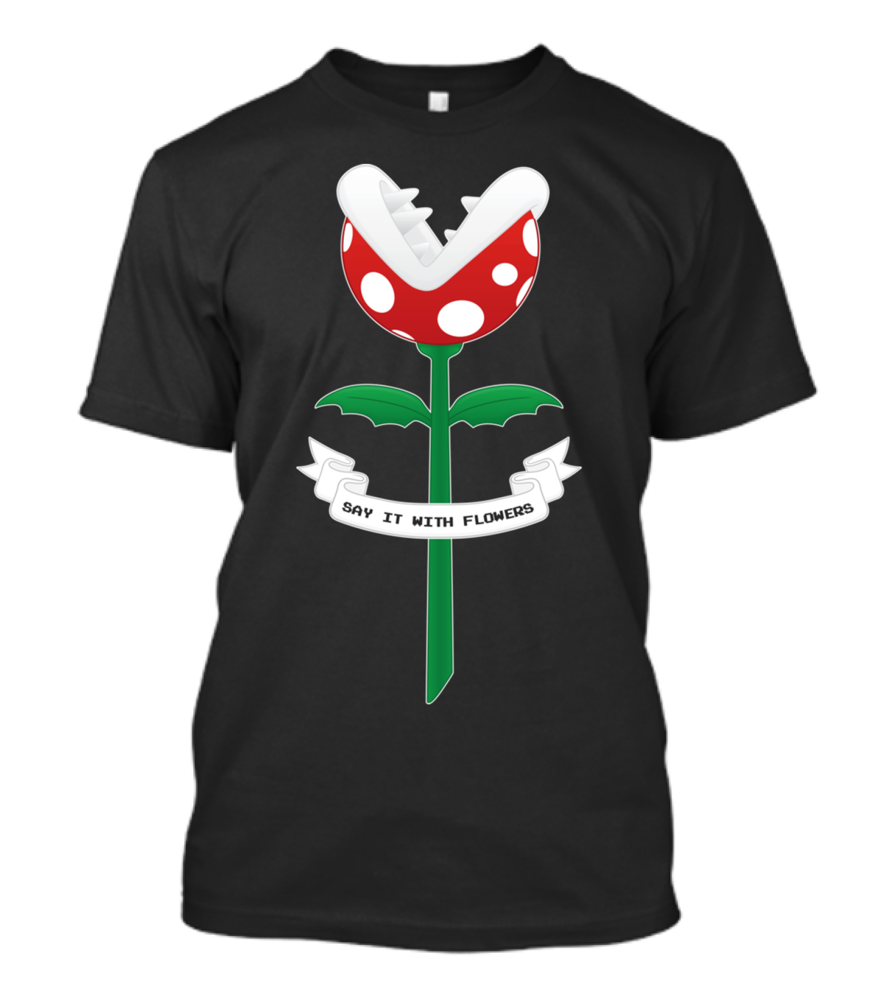 Say It With Flowers Piranha Plant Icon Mario Bros T-Shirt