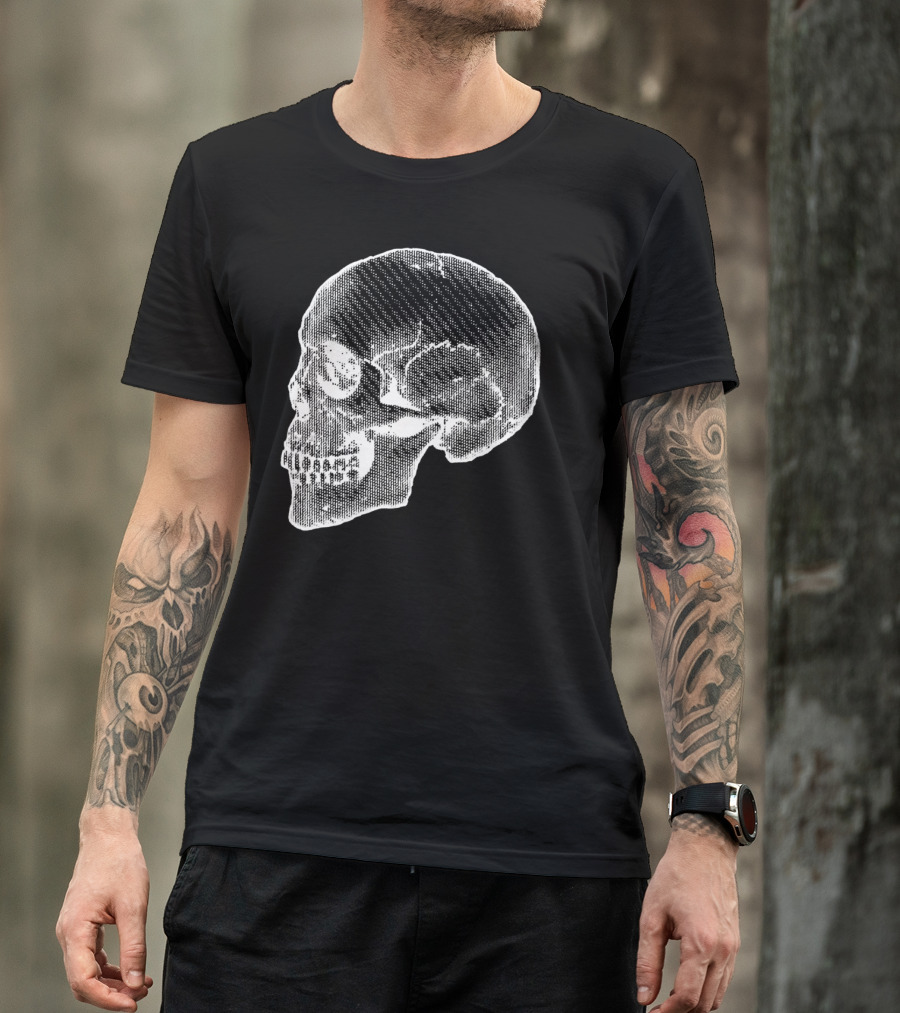 New Wave Skull Halftone Aesthetic T-Shirt