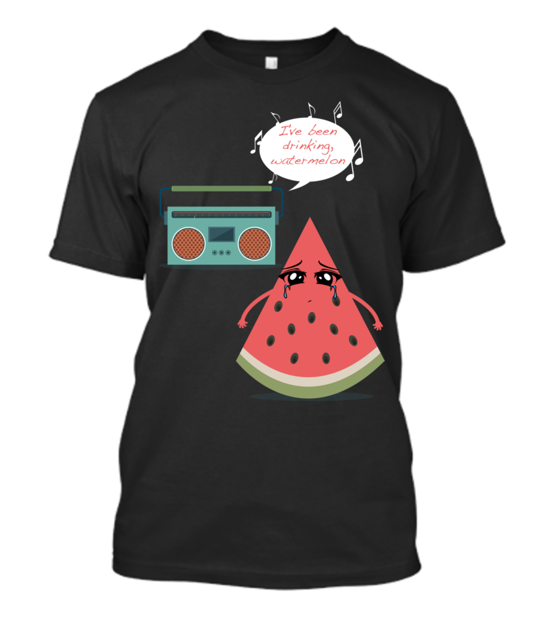 I've Been Drinking Watermelon Drunk In Love Music Notes Radio Sad Slice T-Shirt