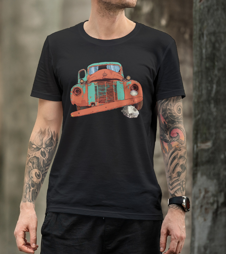 The Wolf Skull Under The Rusted Truck T-Shirt