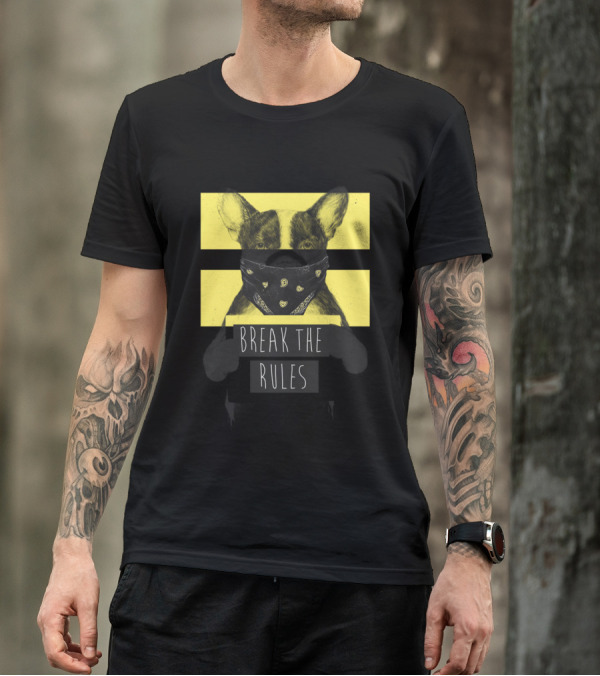 Break The Rules Rebel Dog Bandana Mask T-Shirt