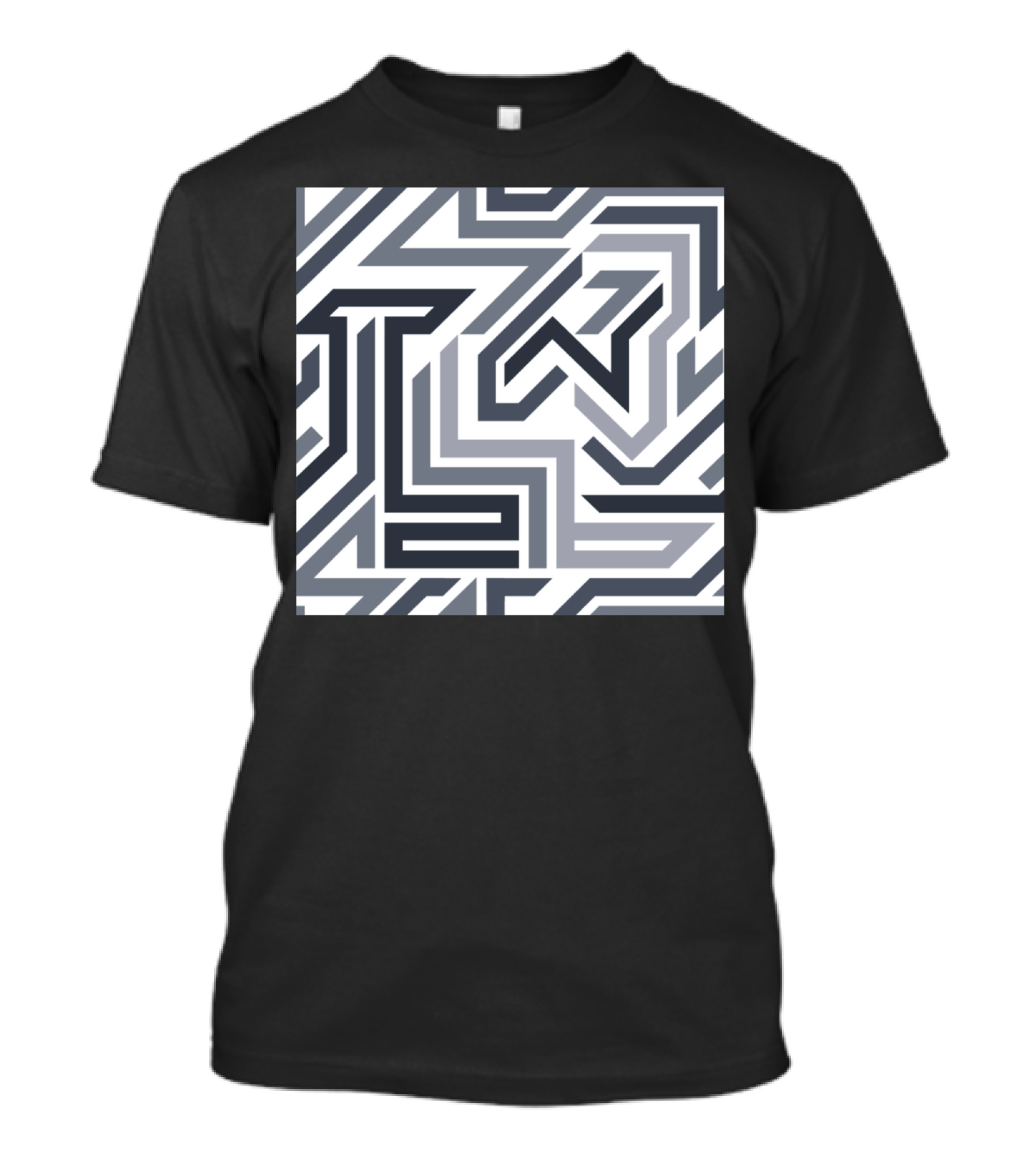 Waze Back Maze Pattern Design Puzzle T-Shirt