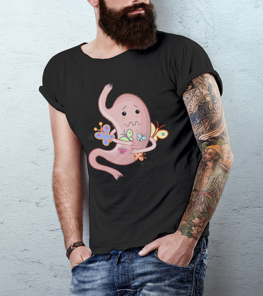 Butterflies In Stomach Feeling Love And Anxiety T-Shirt