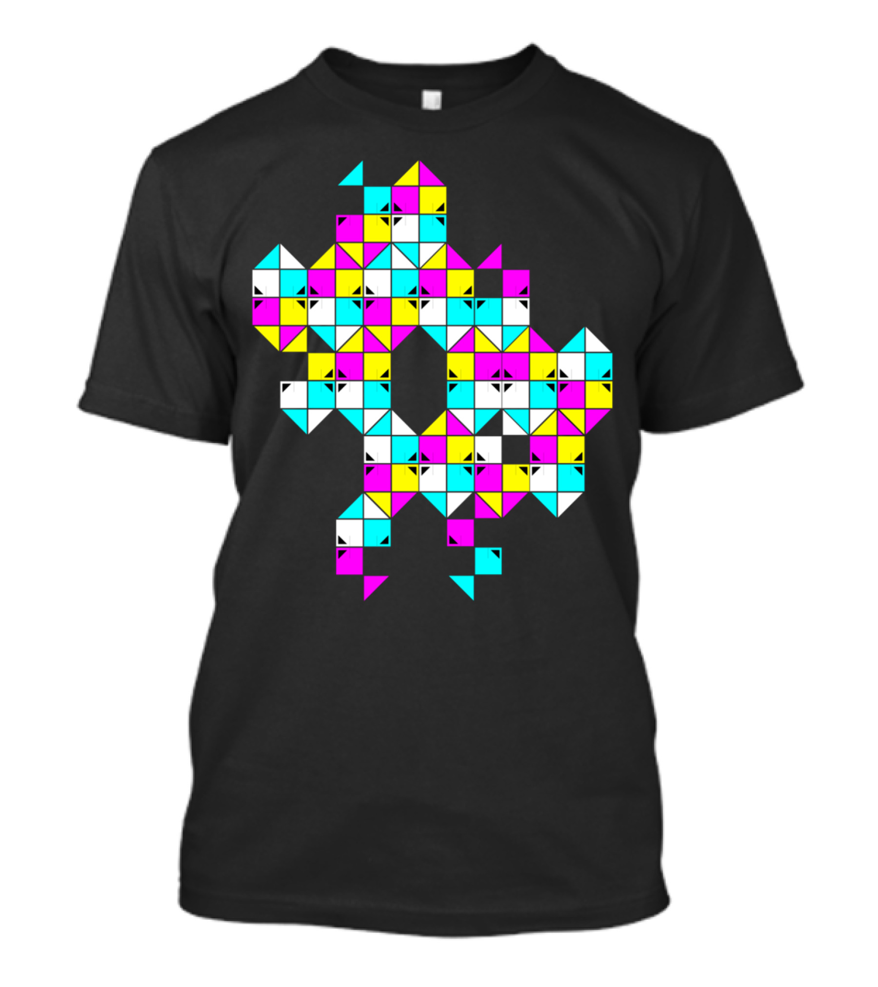 School Of CMYK Geometric Color Grid T-Shirt