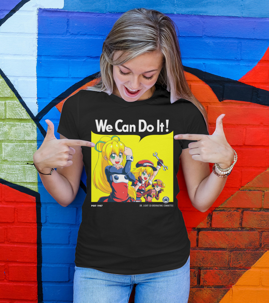 We Can Do It Post 1987 Dr. Light Co-Ordinating Committee Megaman T-Shirt