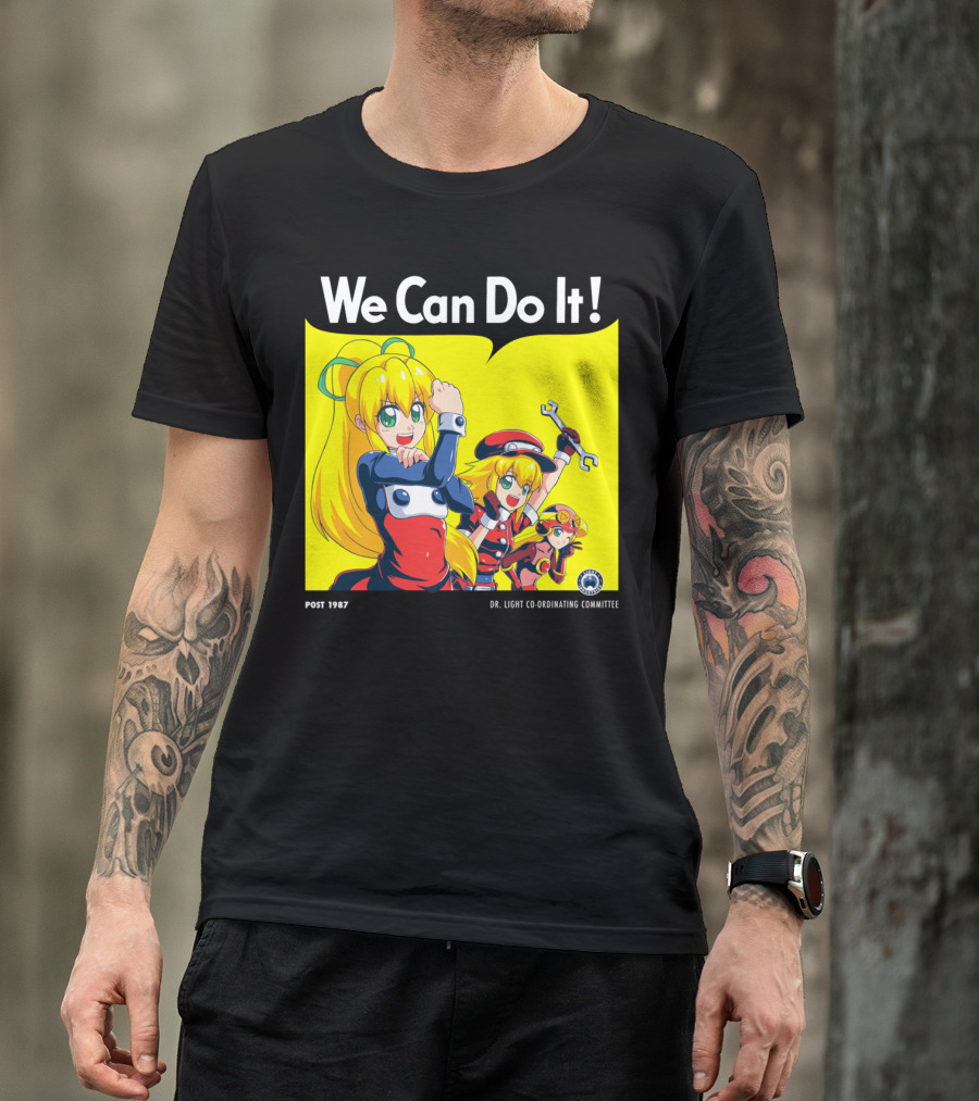 We Can Do It Post 1987 Dr. Light Co-Ordinating Committee Megaman T-Shirt