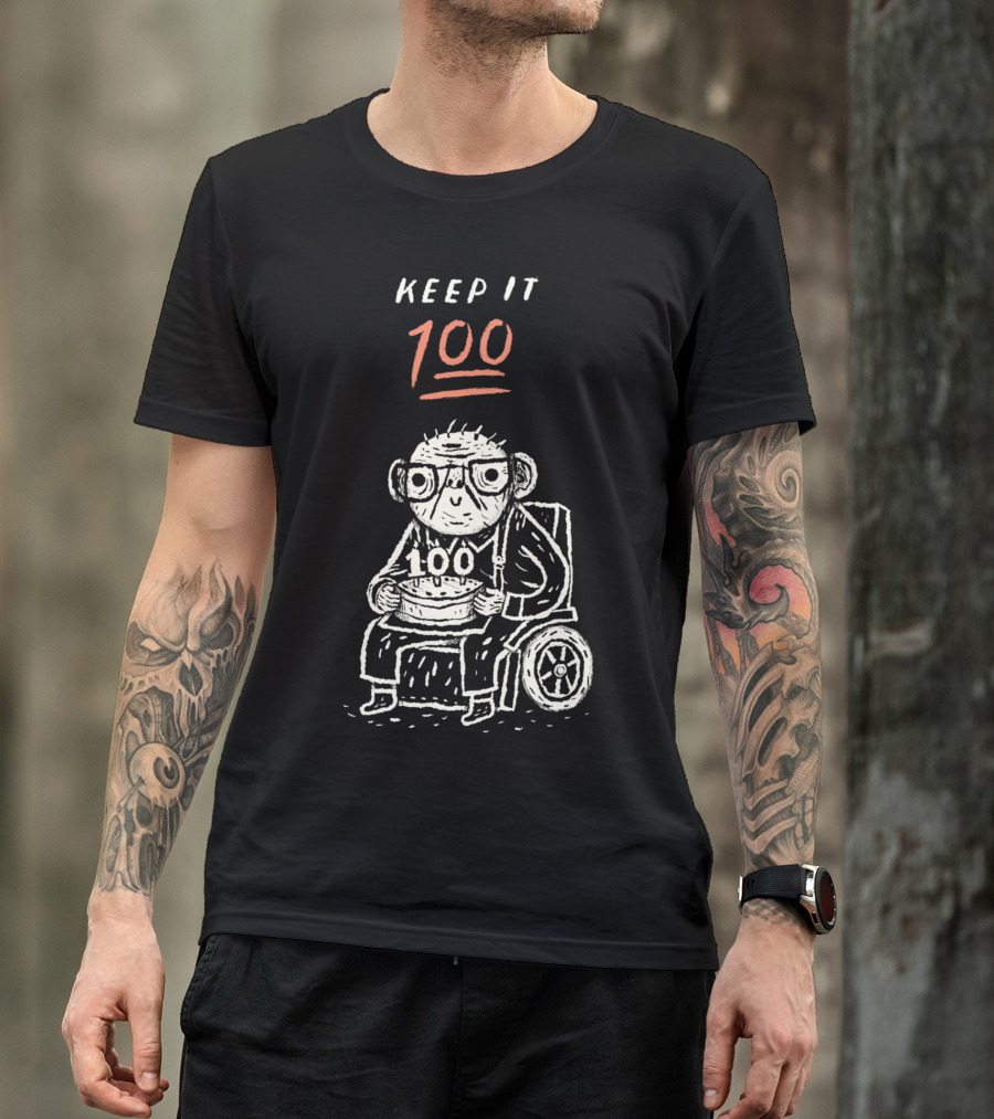 KEEP IT 100 Birthday Cake Wheelchair老人 T-Shirt