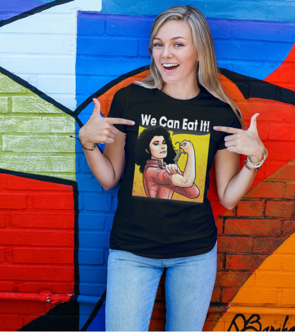 We Can Eat It Woman With Mouse Flexing Iconic Pose T-Shirt