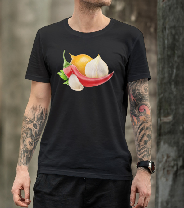 Onions And Peppers With Garlic And Chili Pepper T-Shirt