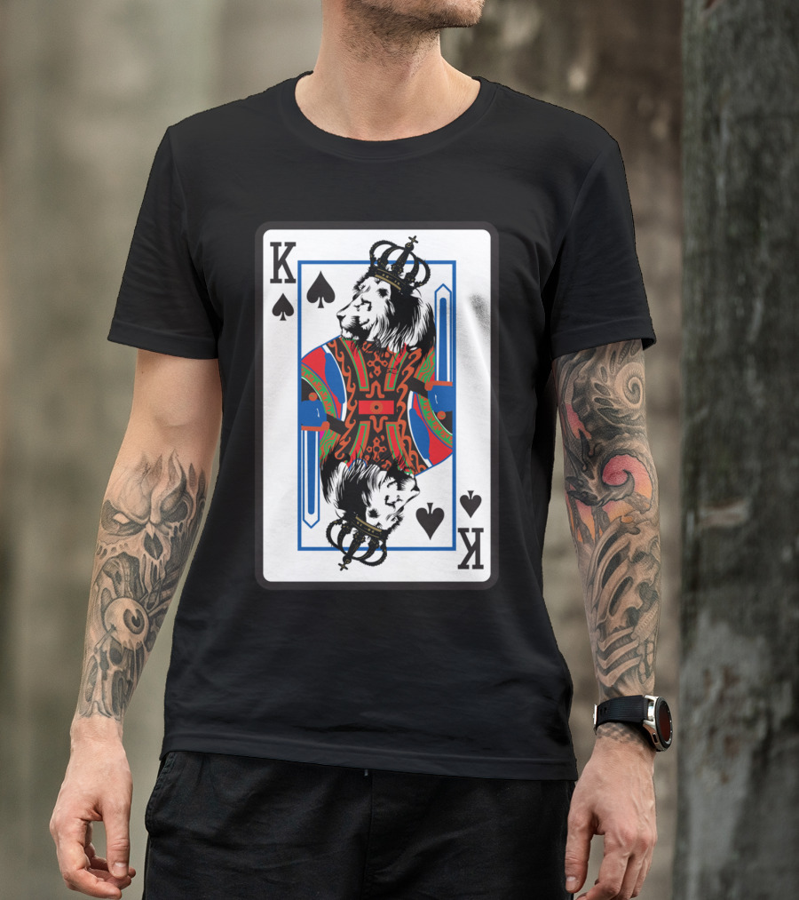 Lion King Of Spades Playing Card T-Shirt