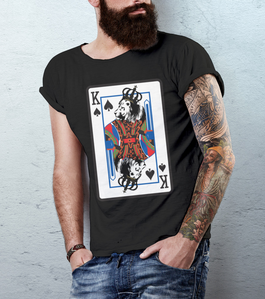 Lion King Of Spades Playing Card T-Shirt