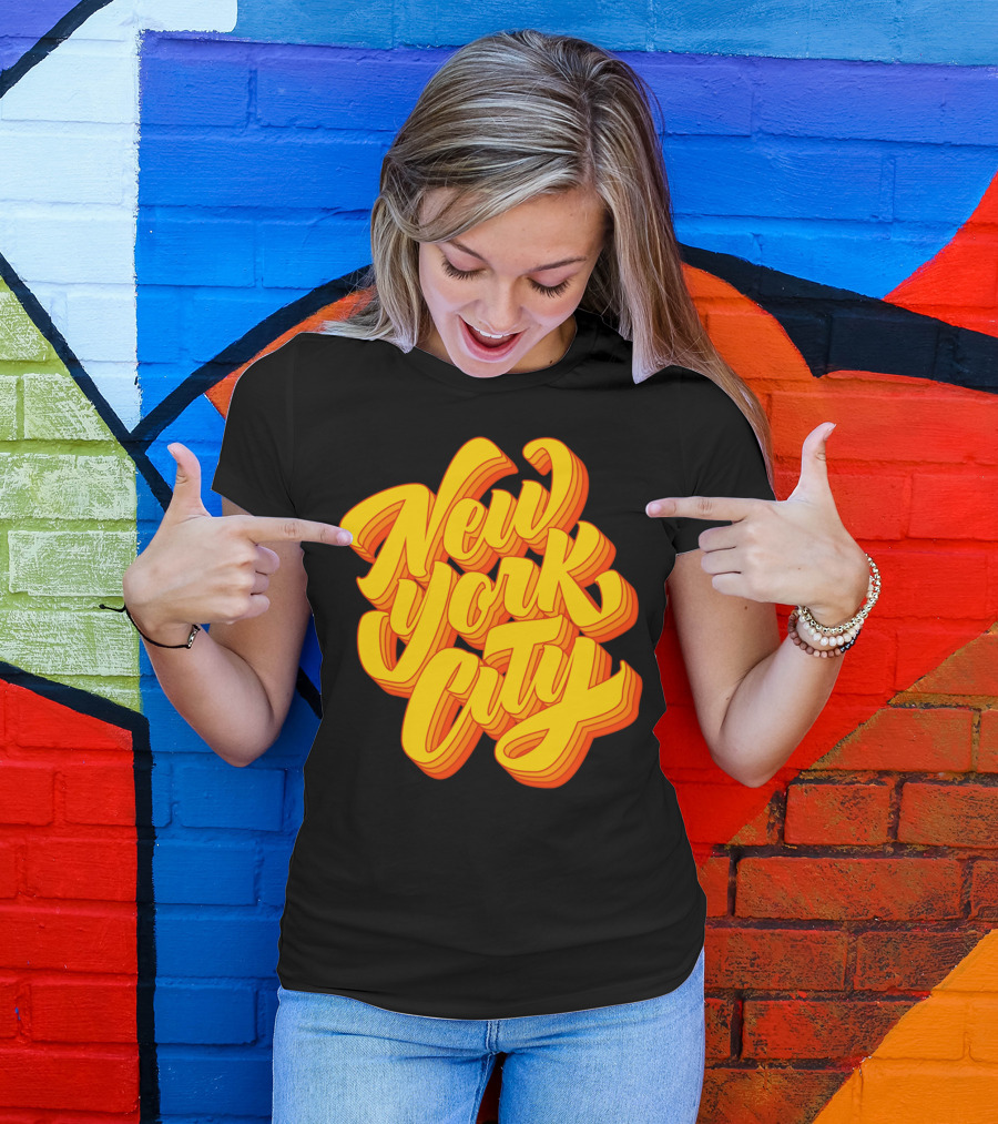 New York City Disco Retro Vibes Bold Typography T-Shirt