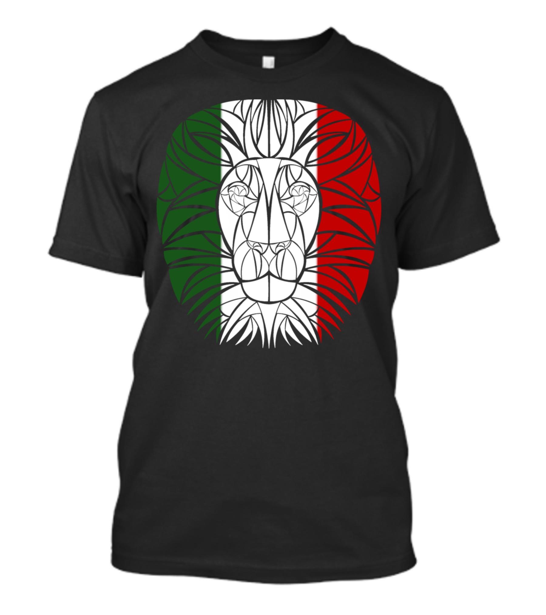 Lions Head Mexico Flag Colors T-Shirt