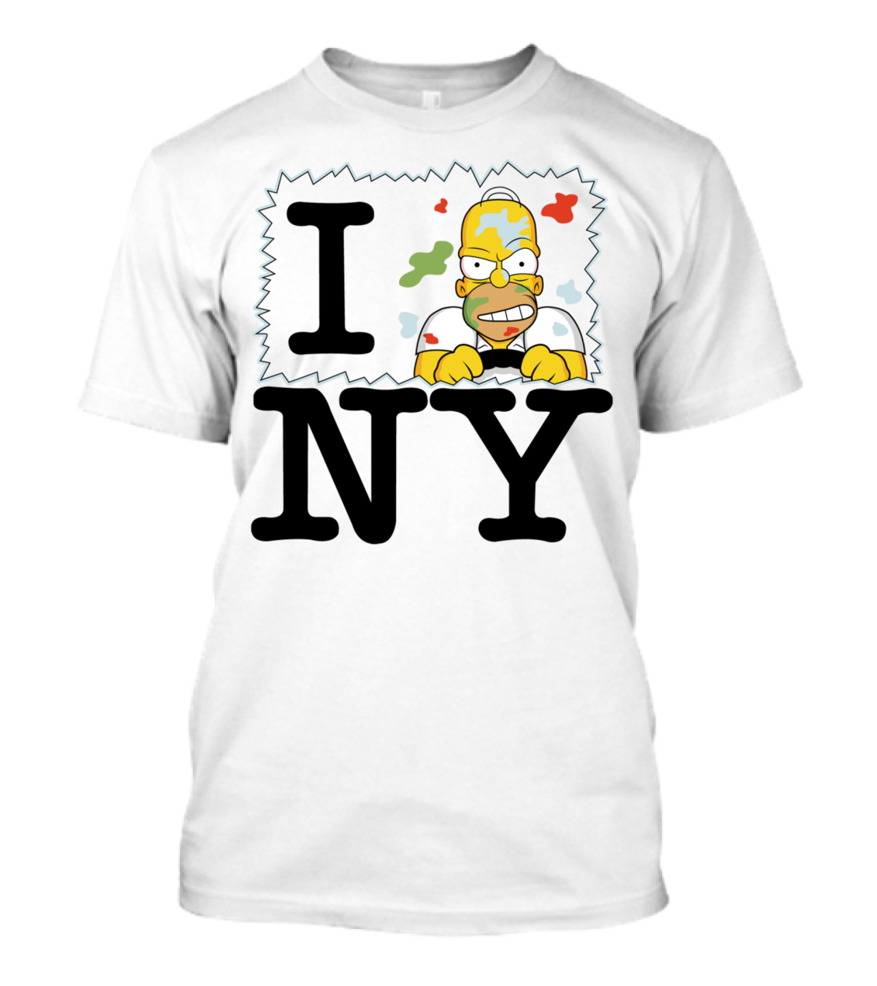 I Hate NY Grumpy Cartoon Character Expression T-Shirt