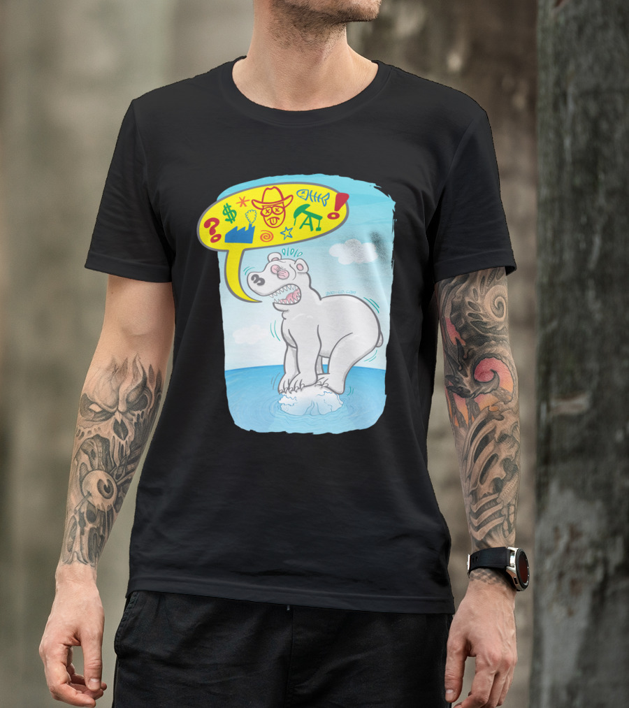 Polar Bear Protest With Colorful Symbols And Doodles T-Shirt