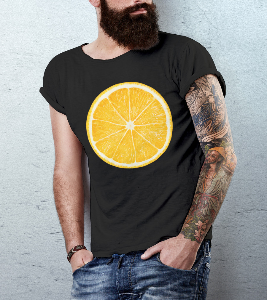 Orange Slice Fruit Detail T-Shirt