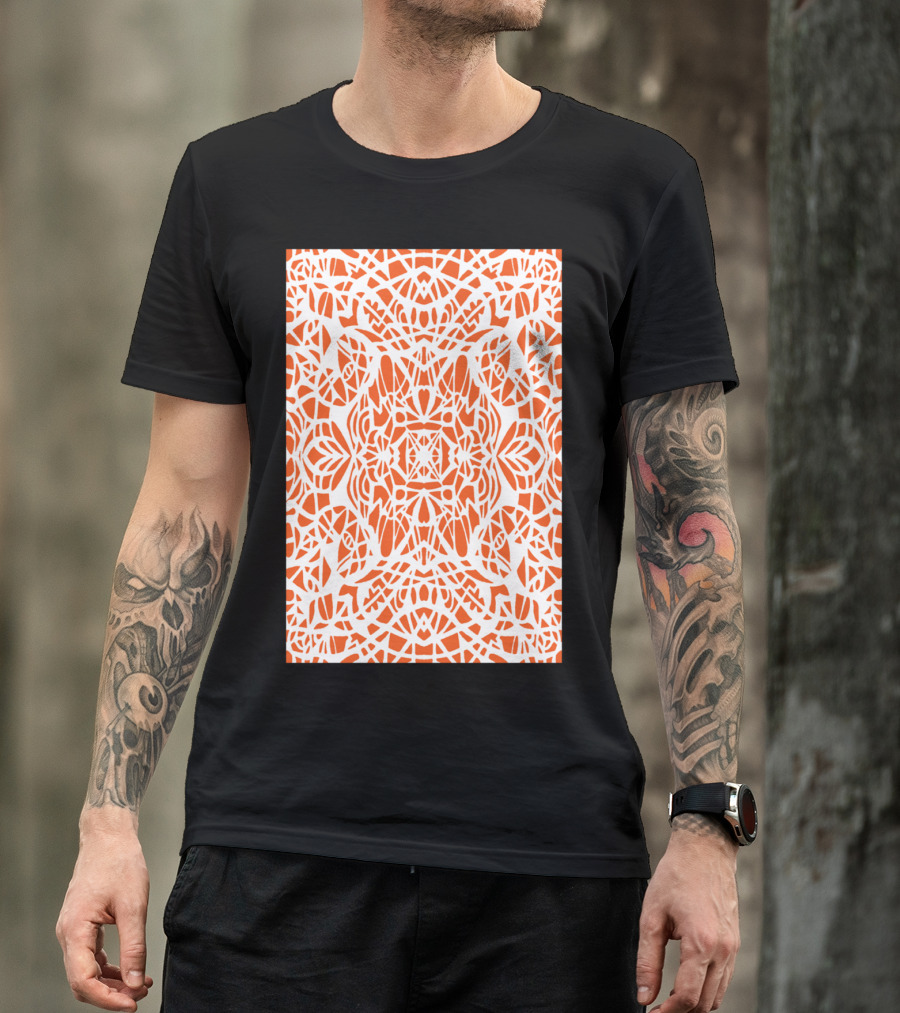 Orange Geometric Symmetry T-Shirt
