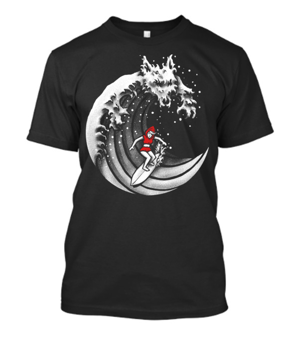 Little Red Surfing Hood Riding The Wave T-Shirt