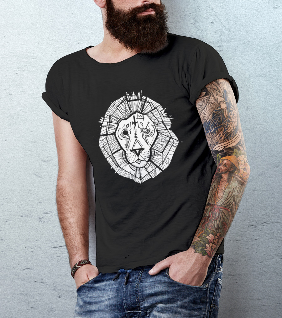 King Of Kings Geometric Lion Crown Majesty T-Shirt