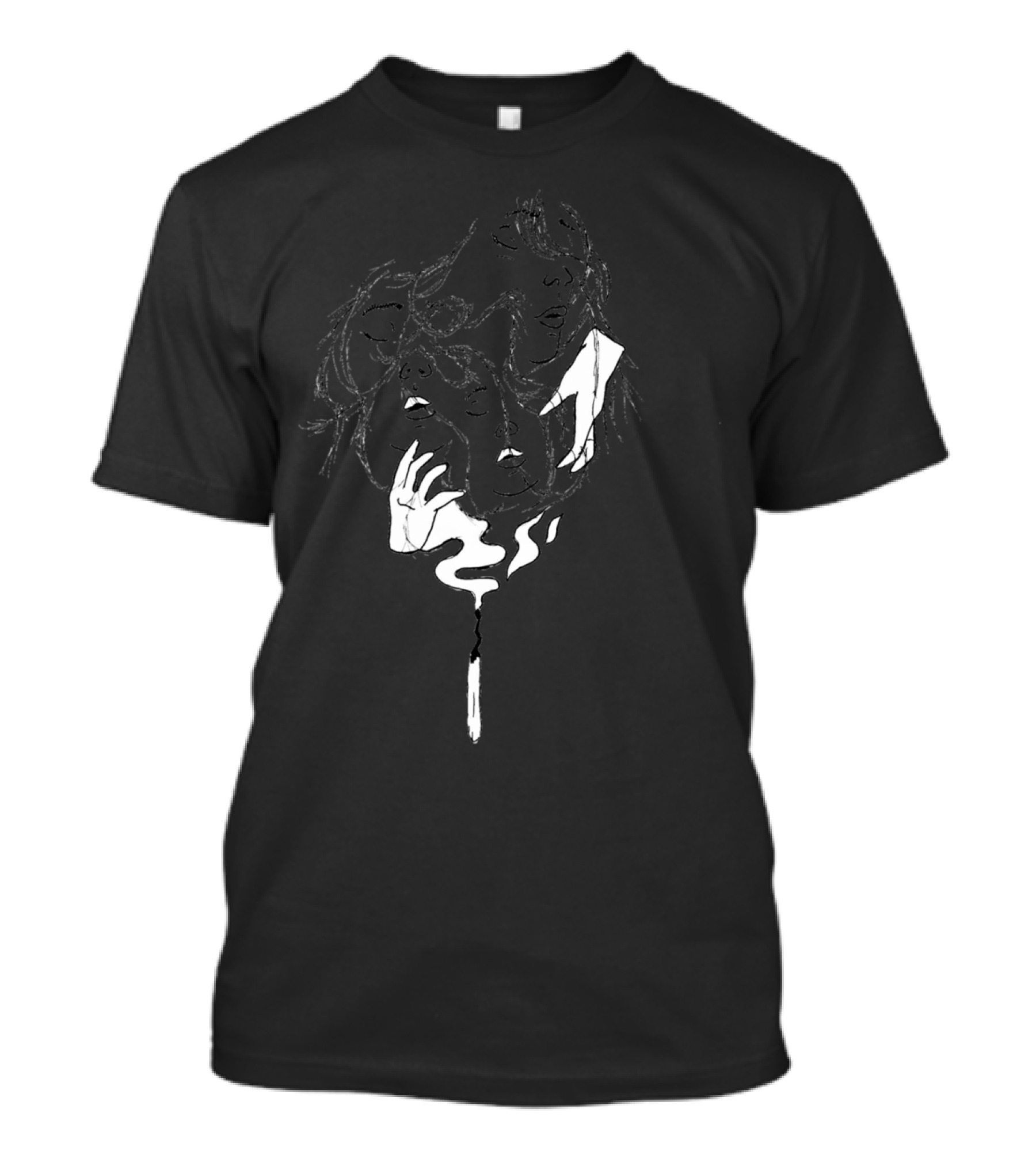 Fire And Desire Abstract Faces Conceptual T-Shirt