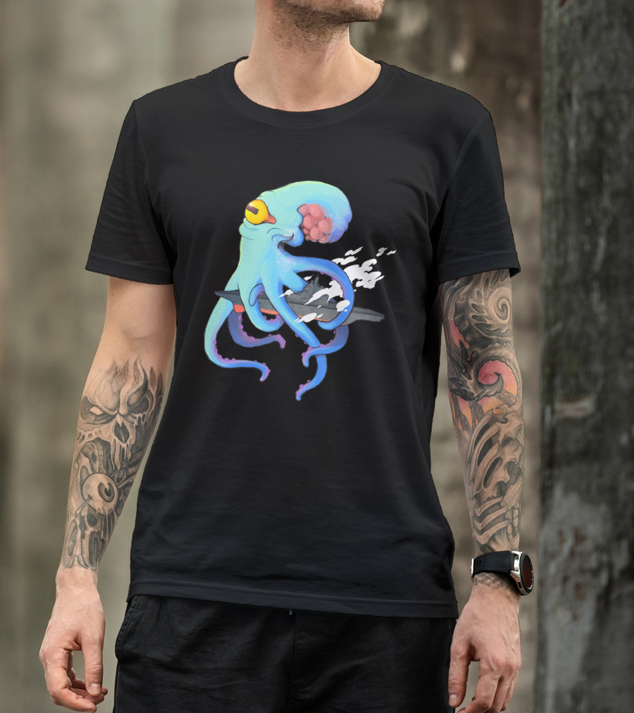 I Love My Boat Octopus And Submarine Fantasy T-Shirt